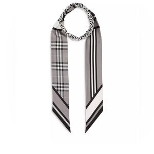 Authentic Burberry Montage Print Silk Skinny Scarf
